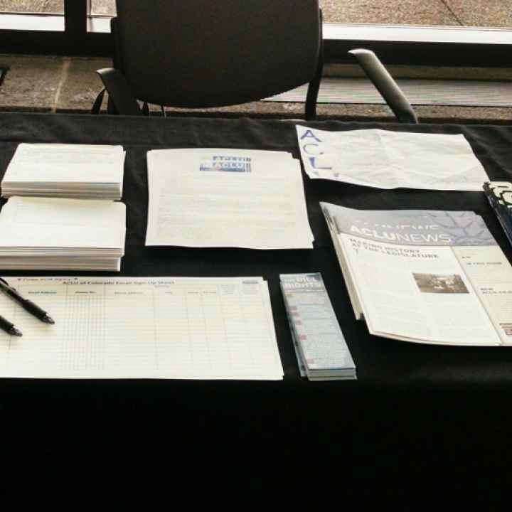 The ACLU’s booth.